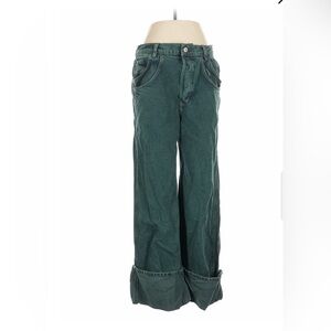 Green Wide-Leg Jeans